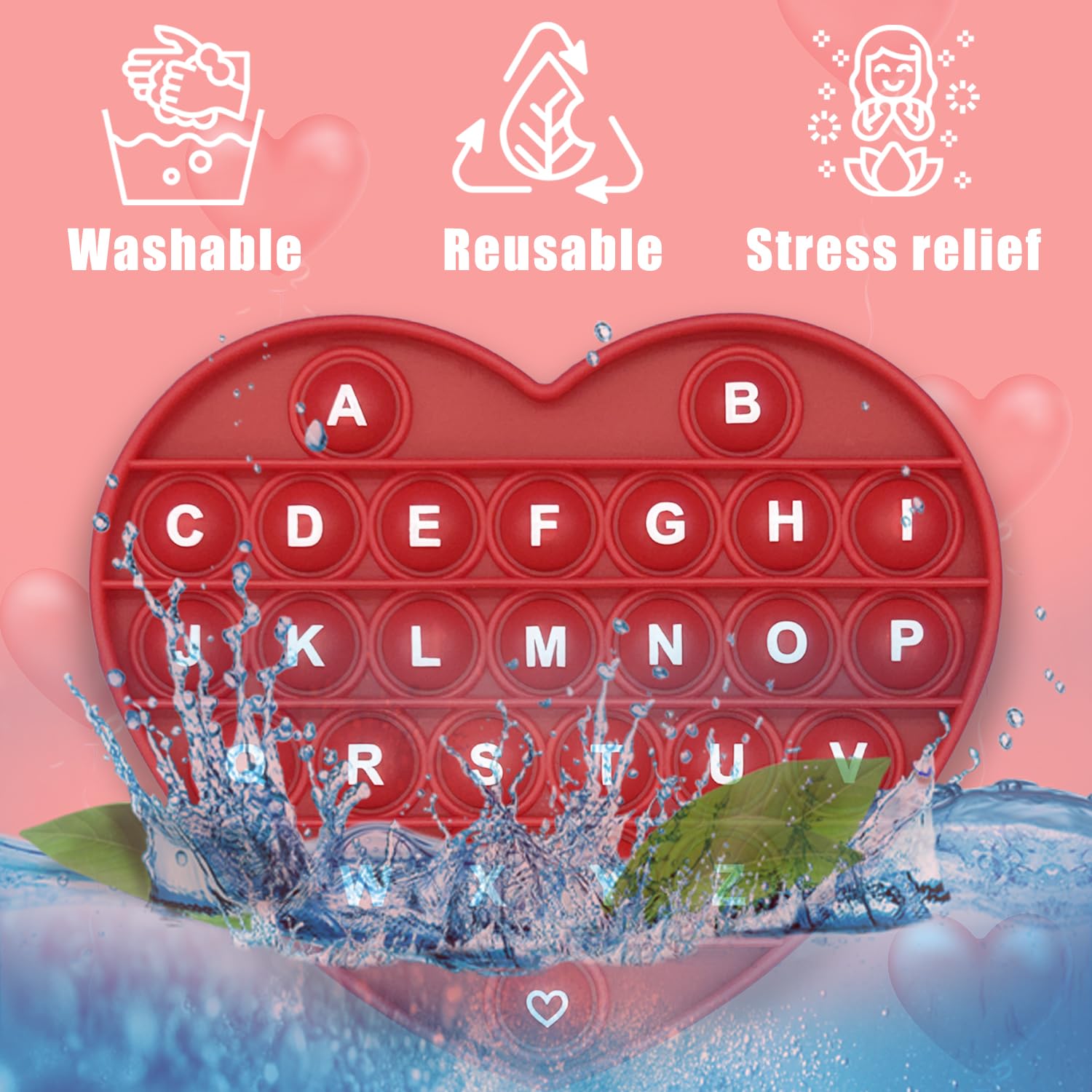 PETBSNVB educational heart toy promotes letter and number recognition.