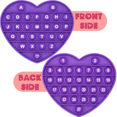 PETBSNVB purple heart pop bubble fidget toy for calm tactile play