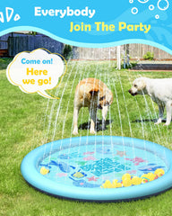 Peteast splash pad with a thick 0.58 mm bottom for durability.