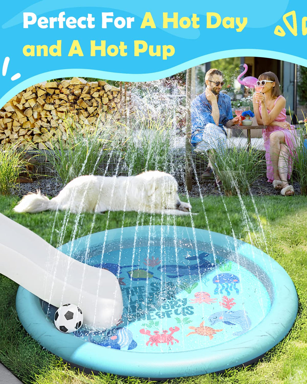 Water height is adjustable via hose pressure for customization.