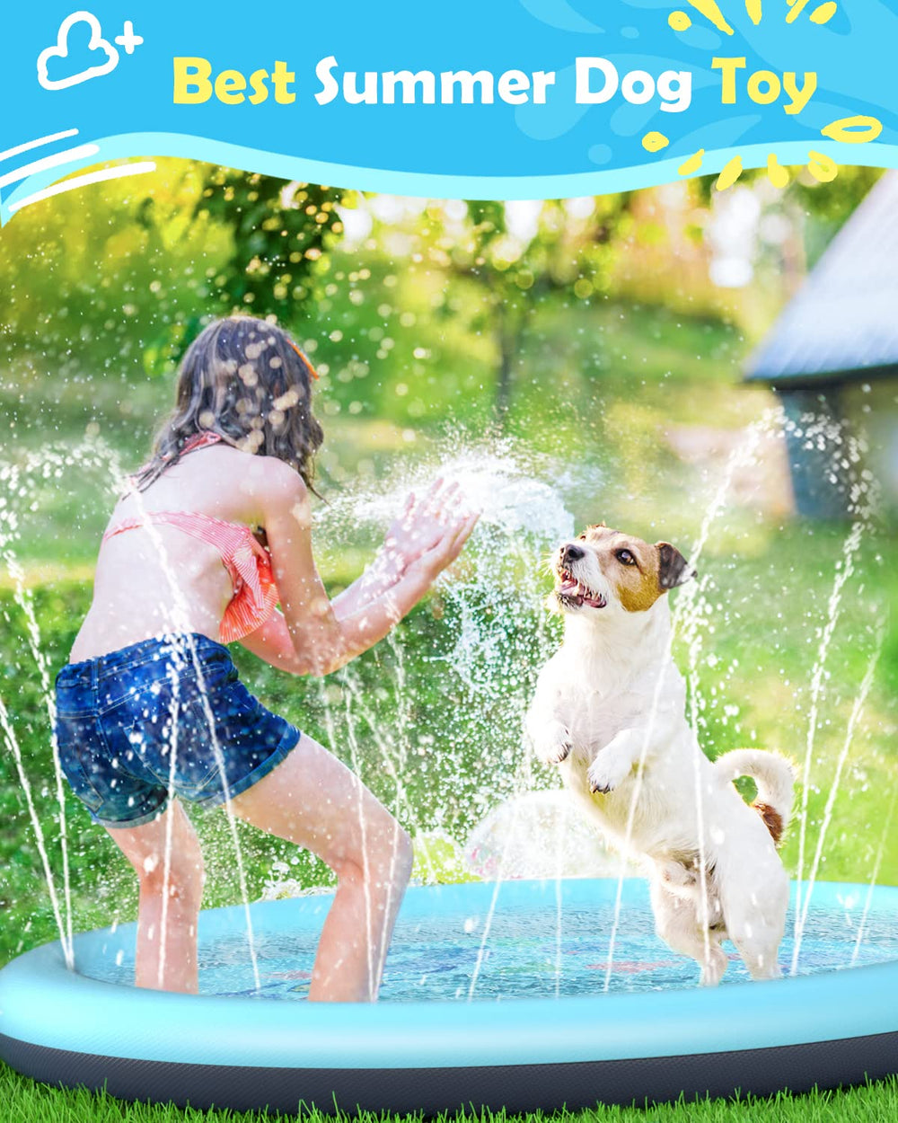 Large and tall dogs can enjoy the Peteast splash pad.
