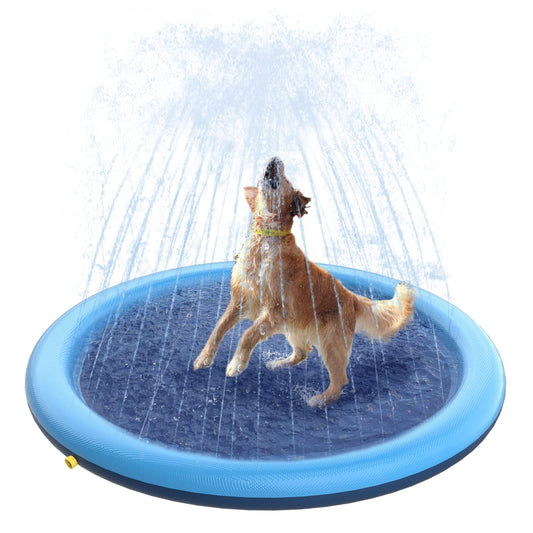  Peteast splash pad anti-slip bottom for safe outdoor dog play.