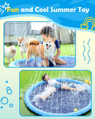  Peteast splash pad suitable for big breeds and kids during summer.