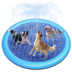 Peteast splash pad large 67-inch water play area cools dogs and kids outdoors