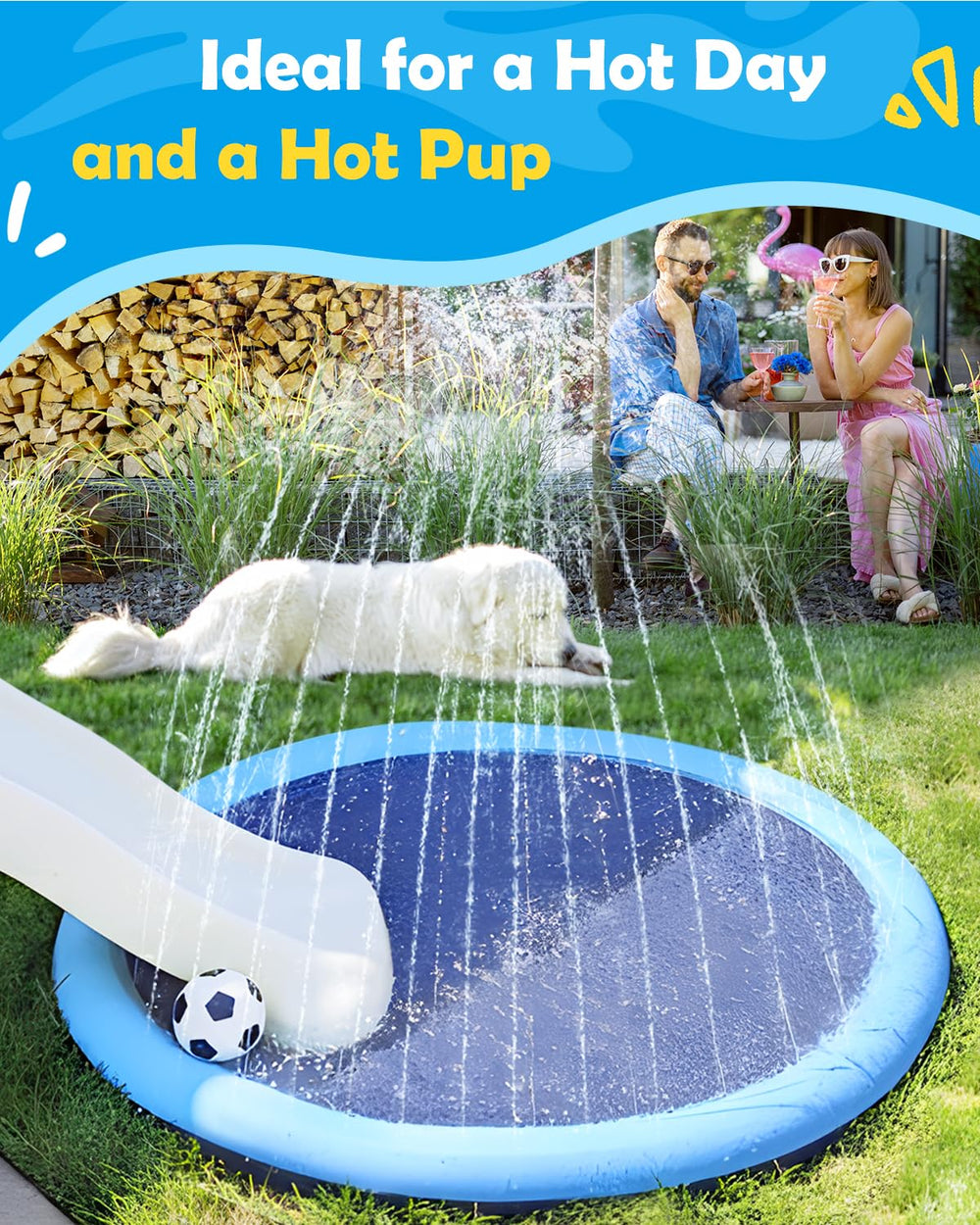  Peteast splash pad available in small, medium, and large sizes.