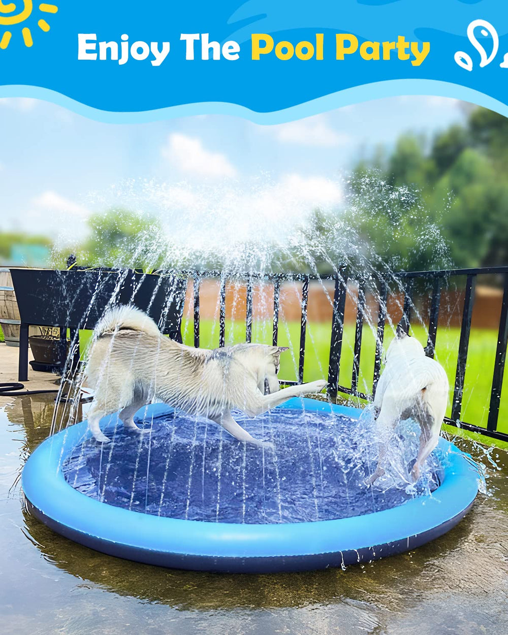 Peteast splash pad connects to 3/4-inch hoses for easy setup