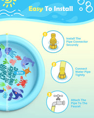Three size options let you find the perfect Peteast splash pad for your yard.