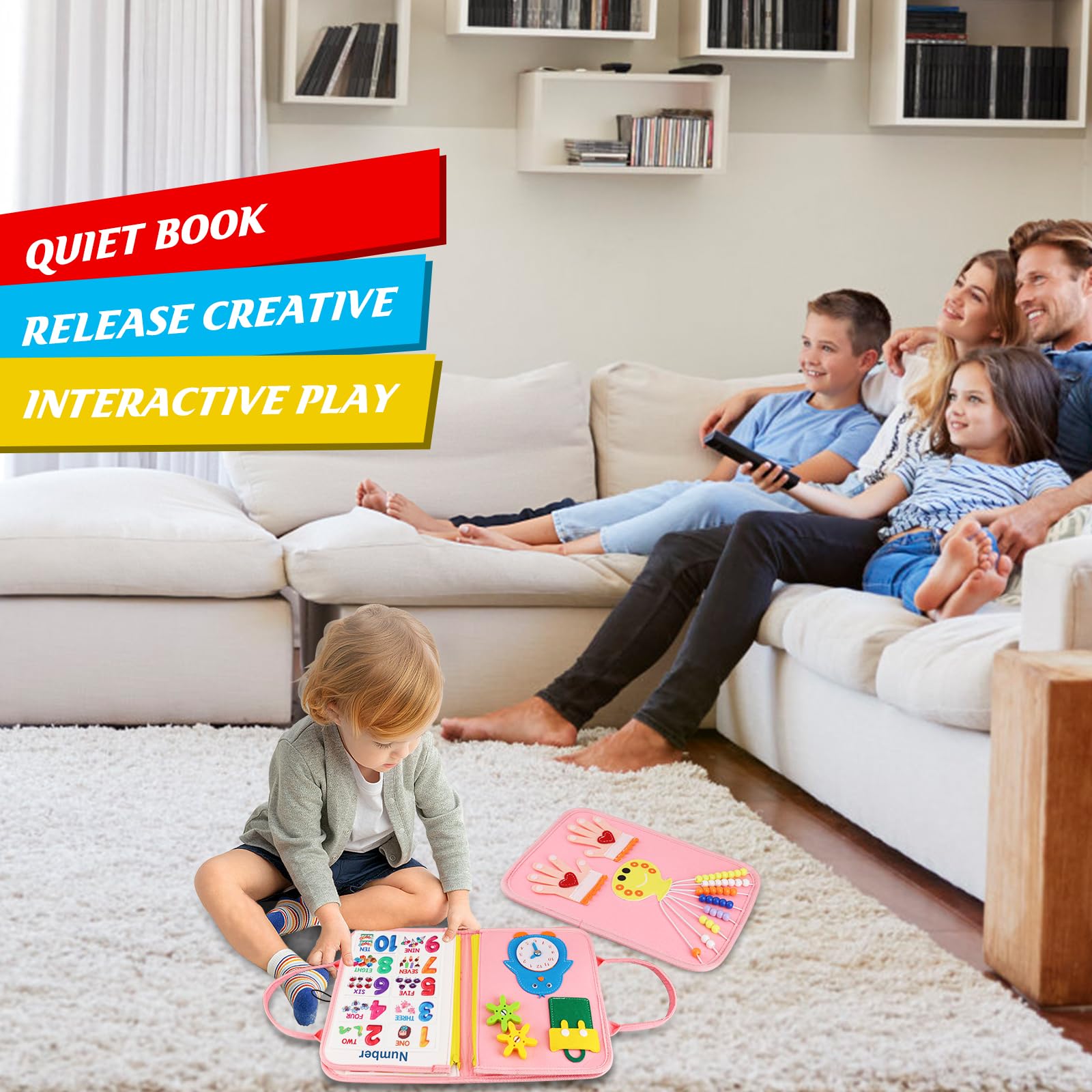 Petenjoy Busy Book Portable travel design fits in a bag for trips