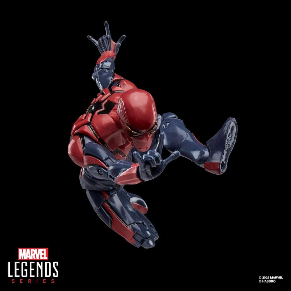 Peter Parker Velocity Suit detailing enhances fan-inspired shelf display and admiration.