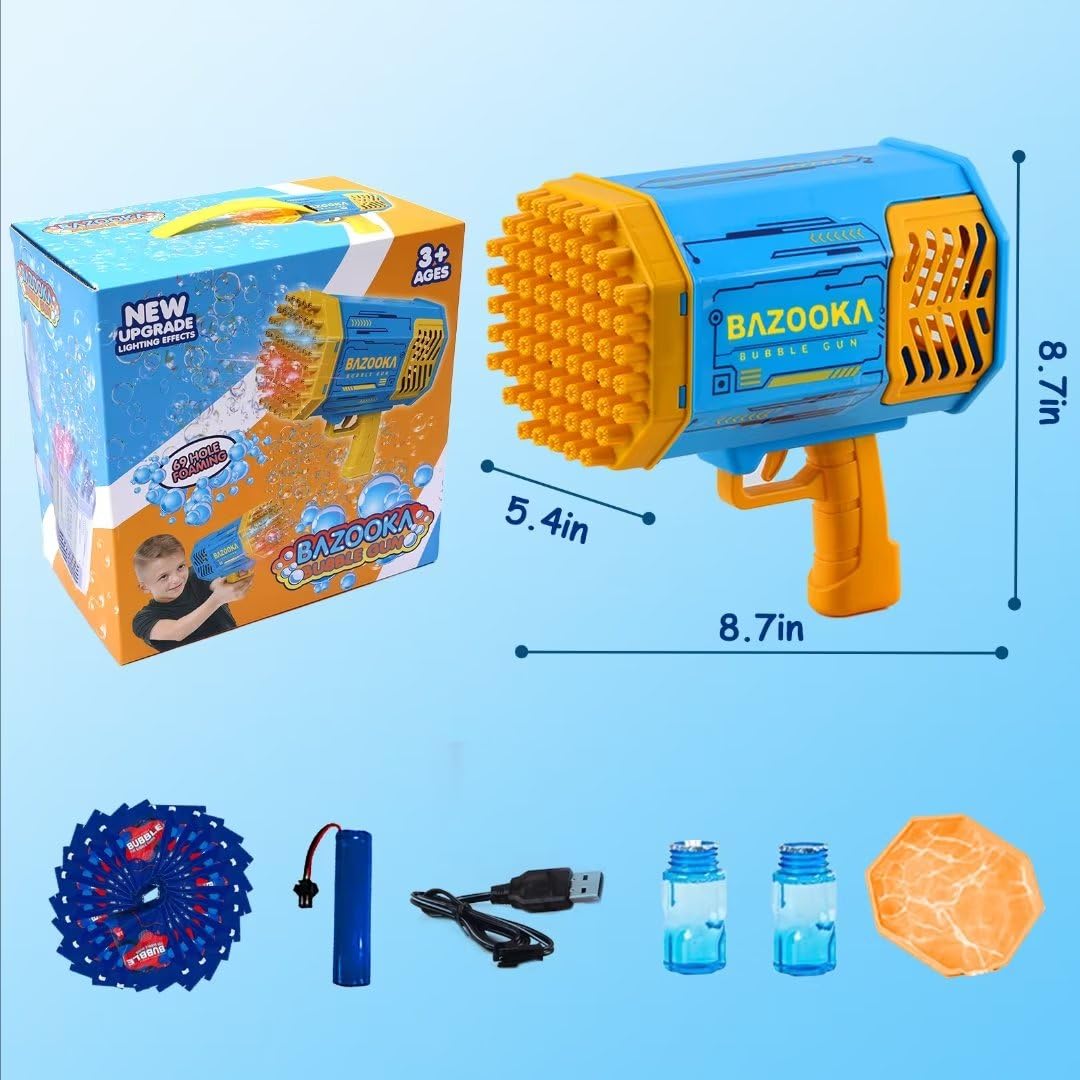 Petrella bubble gun charging to extend playtime.
