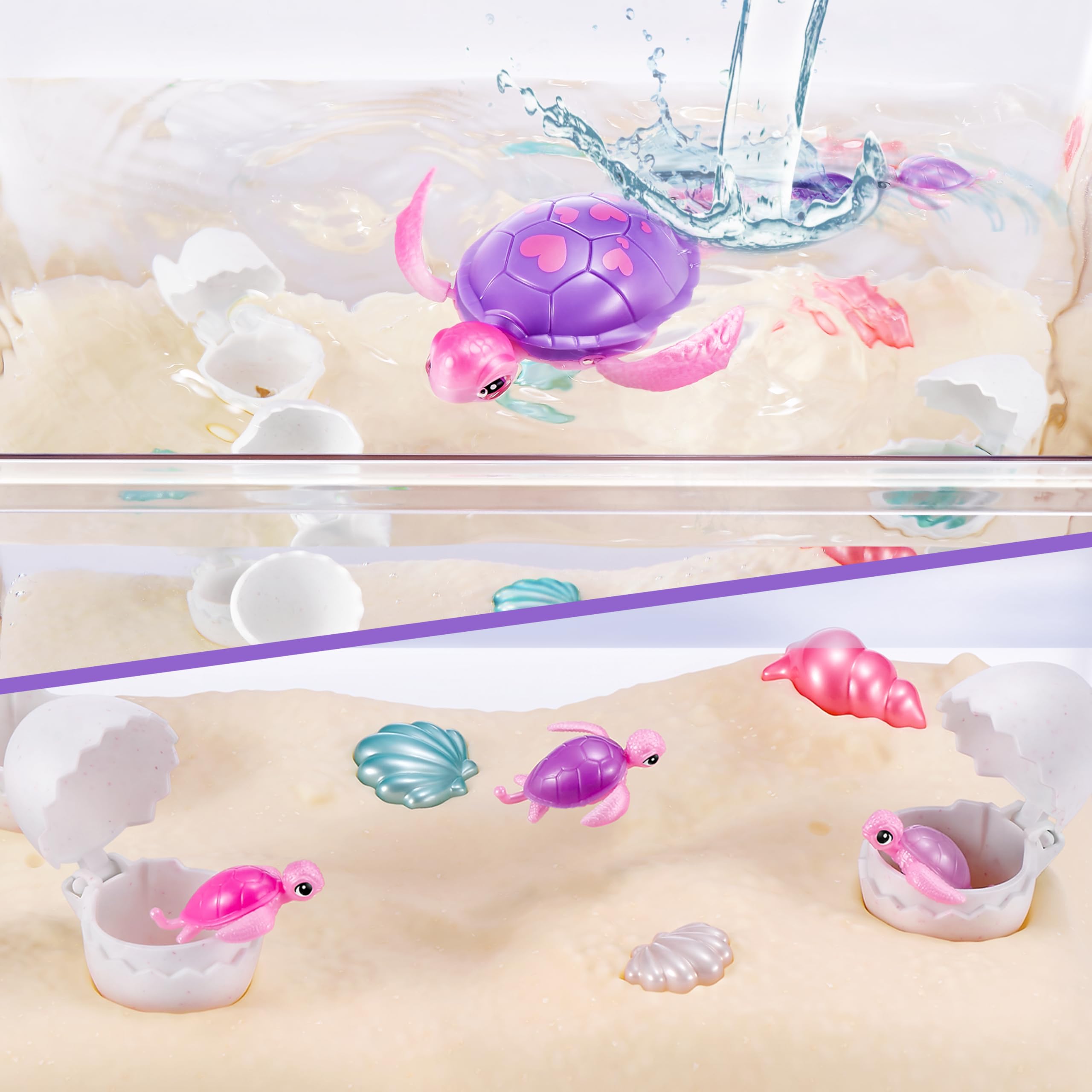 Pets Alive Mommy Turtle Surprise swims in water, bringing the underwater world to life.