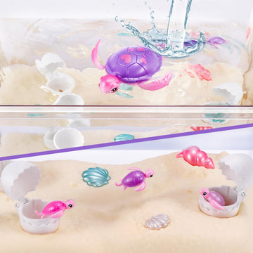 Pets Alive Mommy Turtle Surprise swims in water, bringing the underwater world to life.