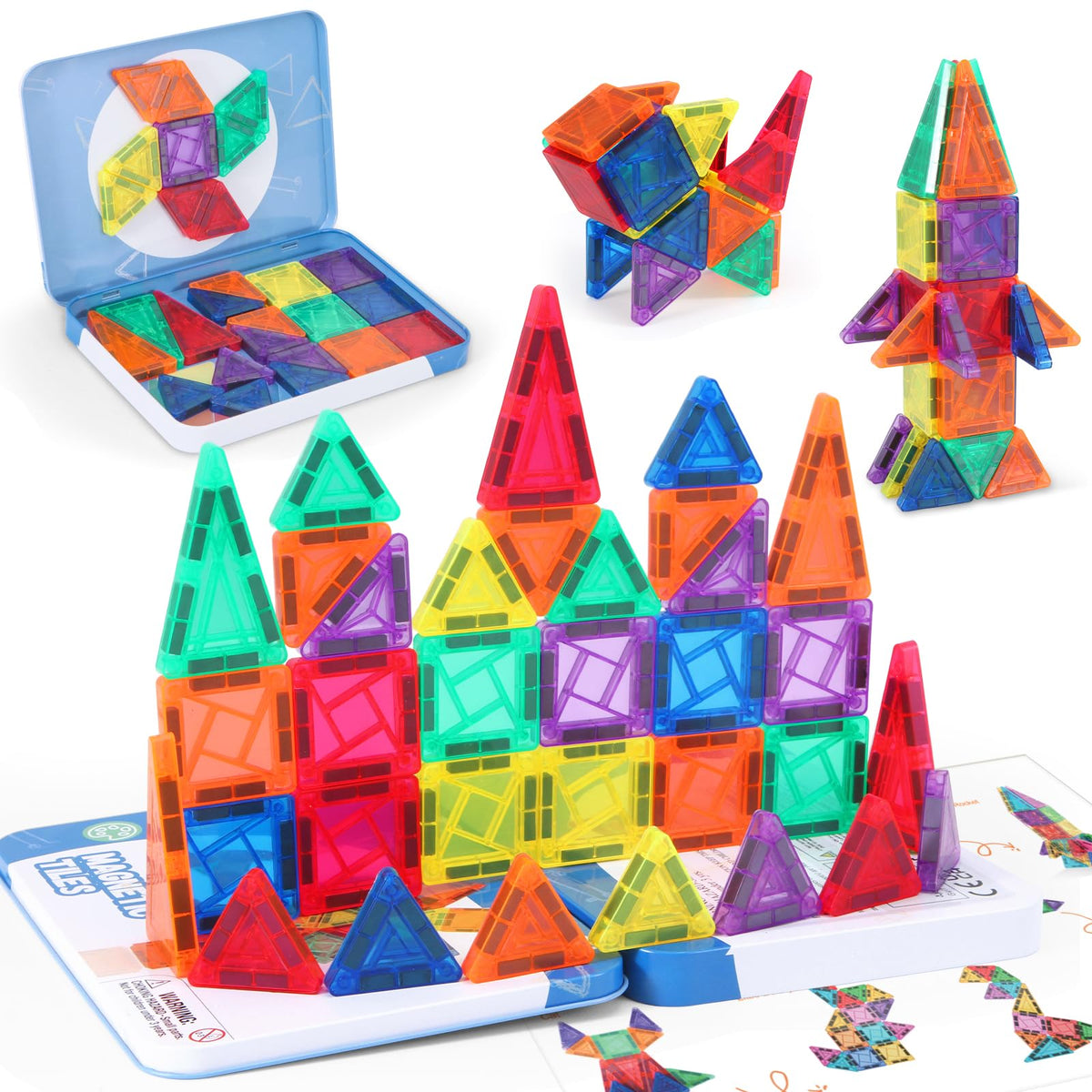 Pexykal mini tiles case opened for on-the-go creative play.