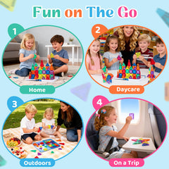 Pexykal travel tiles bag showing portable building fun during trips.