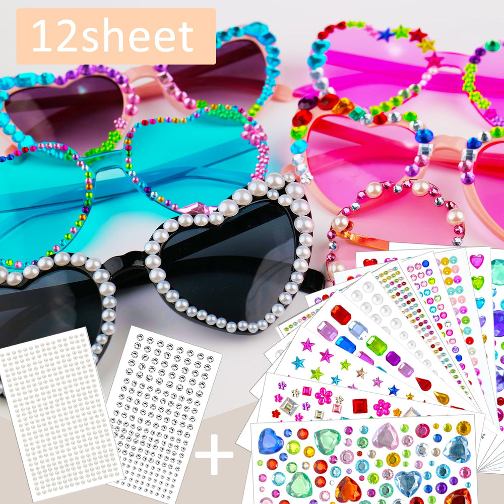PFPNEZR 3D acrylic gems in multiple colors and shapes for DIY projects