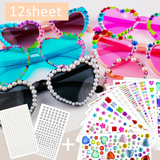 PFPNEZR 3D acrylic gems in multiple colors and shapes for DIY projects