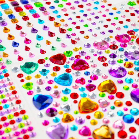 PFPNEZR gem stickers 12 sheets glitter rhinestones for crafts and decorations