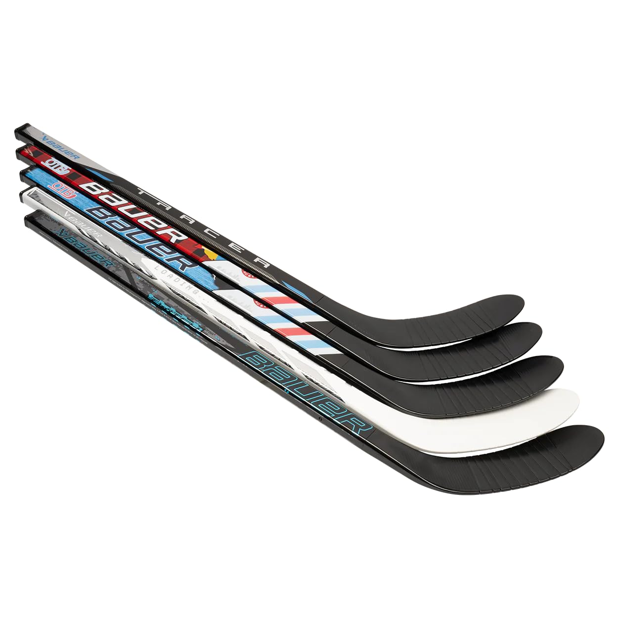 PG Sports Bauer Mystery Mini Stick design with five styles for knee hockey play.