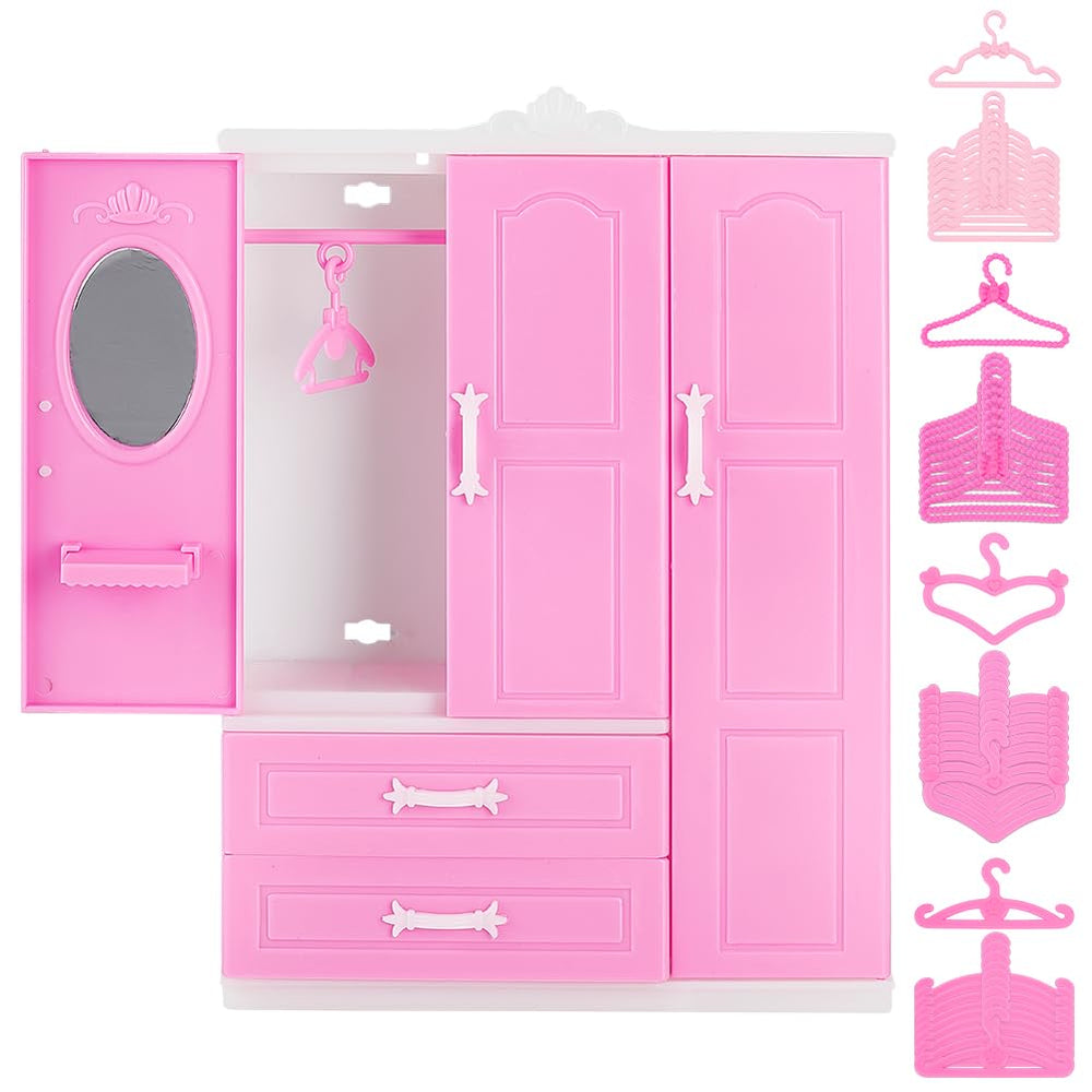 PH PandaHall mini wardrobe pink, compact storage for tiny outfits and accessories.