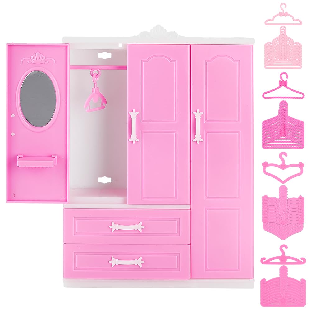 PH PandaHall mini wardrobe pink, compact storage for tiny outfits and accessories.