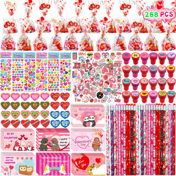 Phaorui 268-piece Valentines set packaging display for classroom exchanges