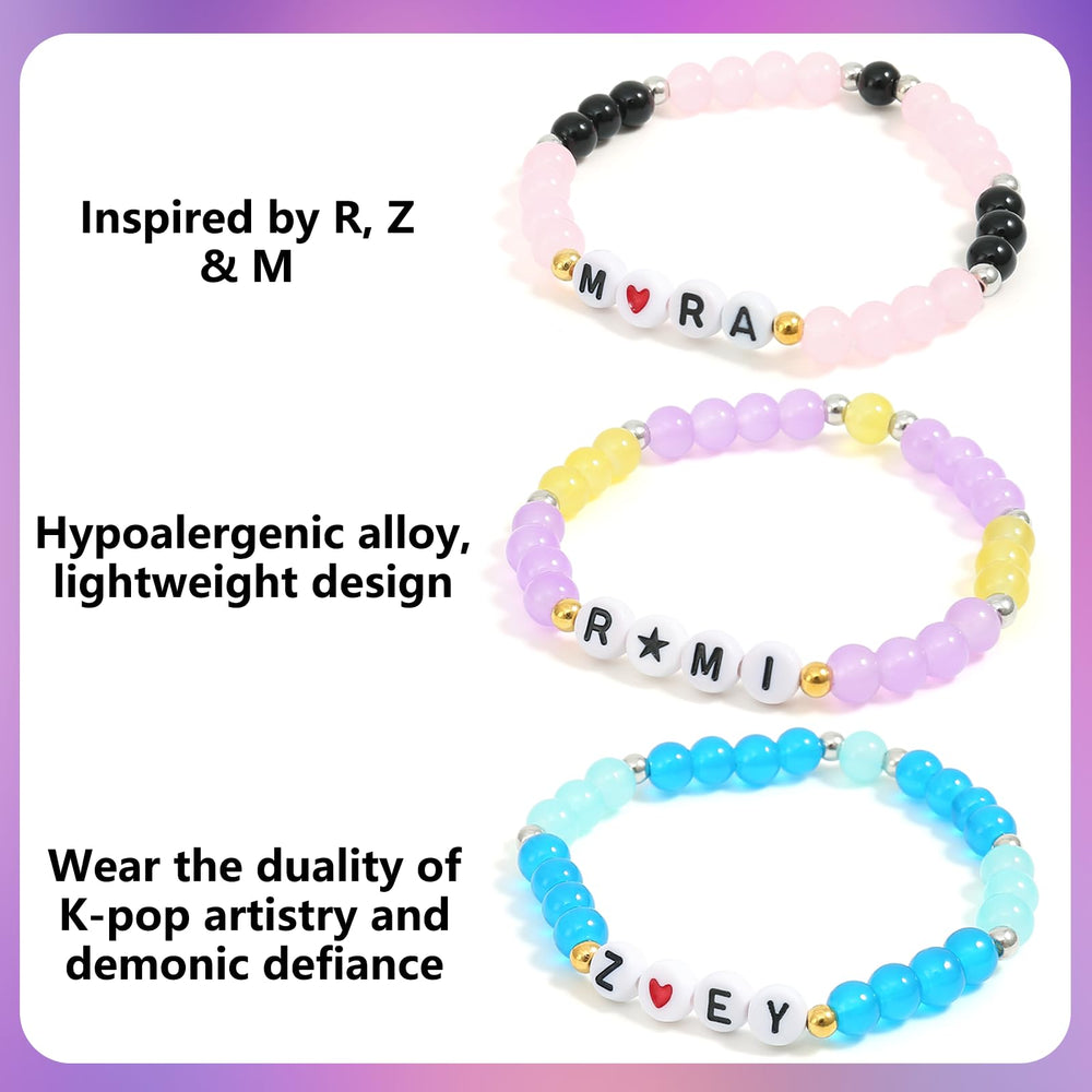 Phask Korea-Pop bracelets with character name beads for personalized flair