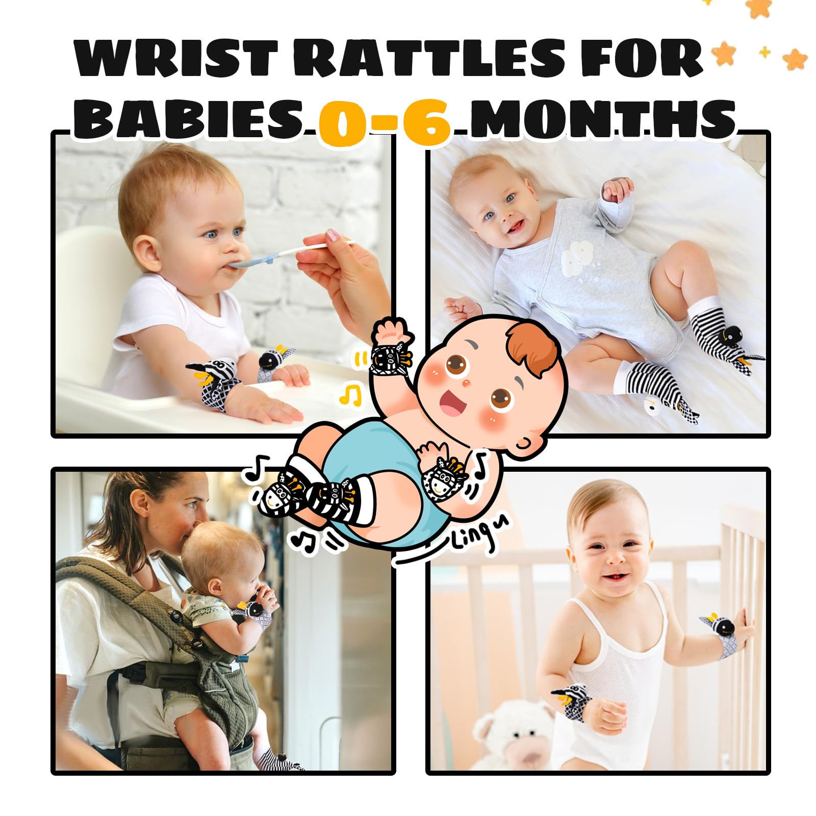 PHEZAPA gift-ready baby toys for boys and girls 0-6 months.