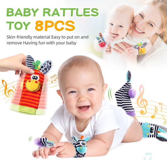 PHEZAPA rattle socks for infants that encourage reaching and foot exploration