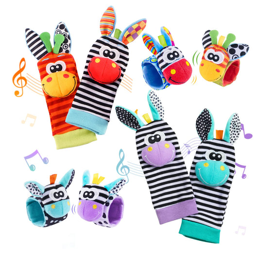 PHEZAPA wrist rattle straps for babies, adjustable for a secure fit and stimulating hand-eye coordination
