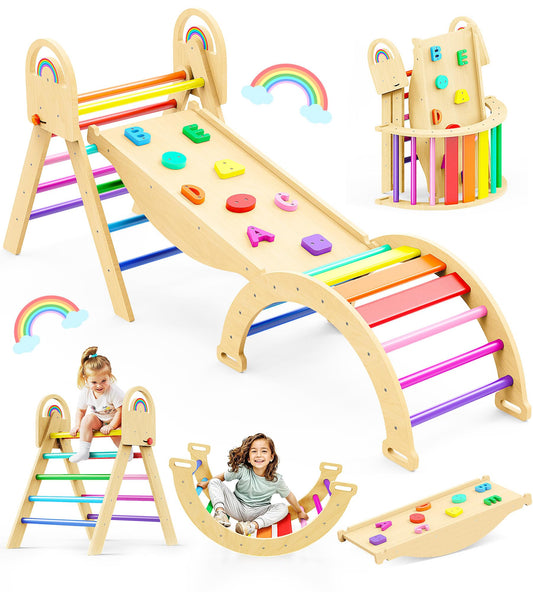 Philnas Pikler Triangle setup for safe indoor climbing and exploratory play.