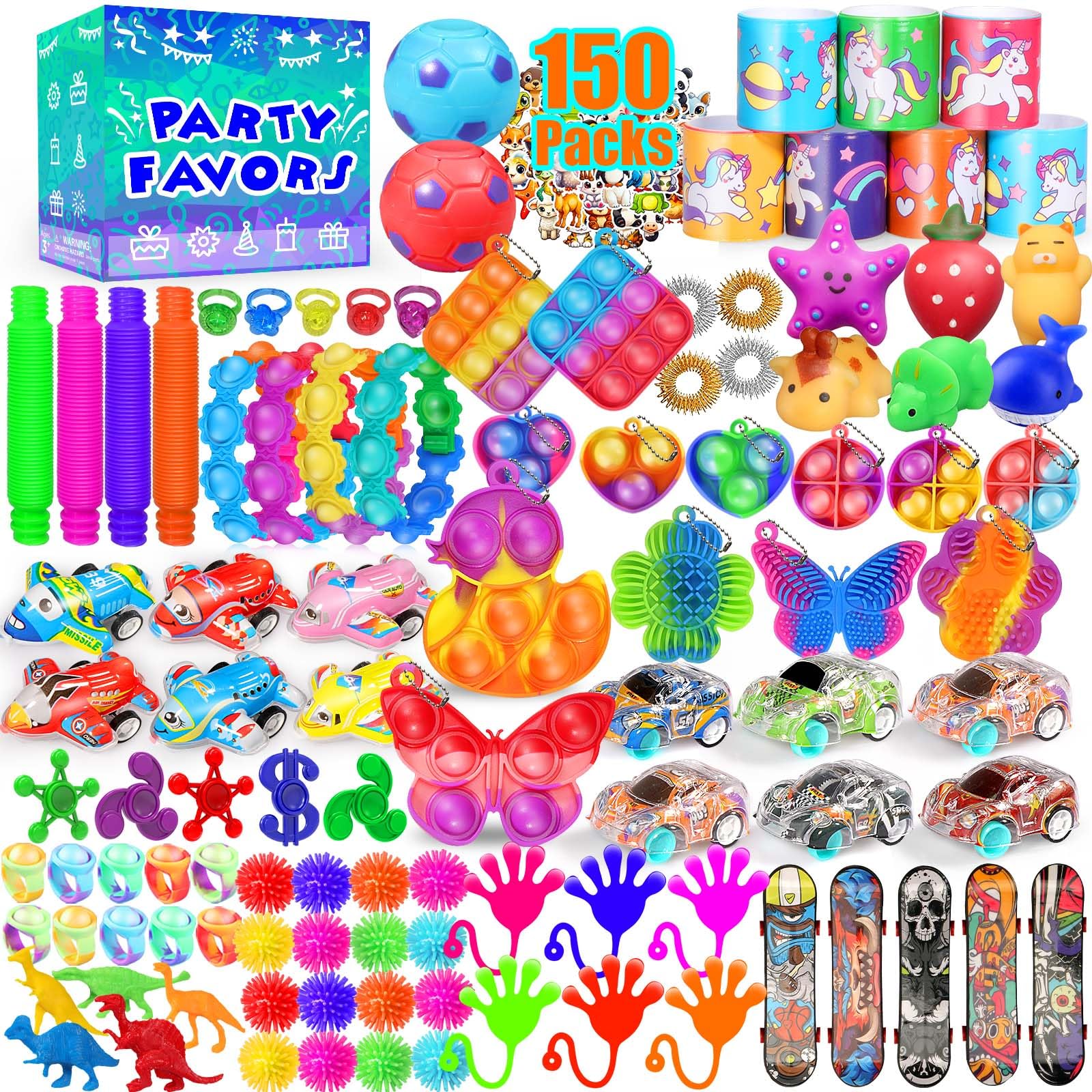 PHIMOTA 150-piece party favors bulk box for classrooms and celebrations
