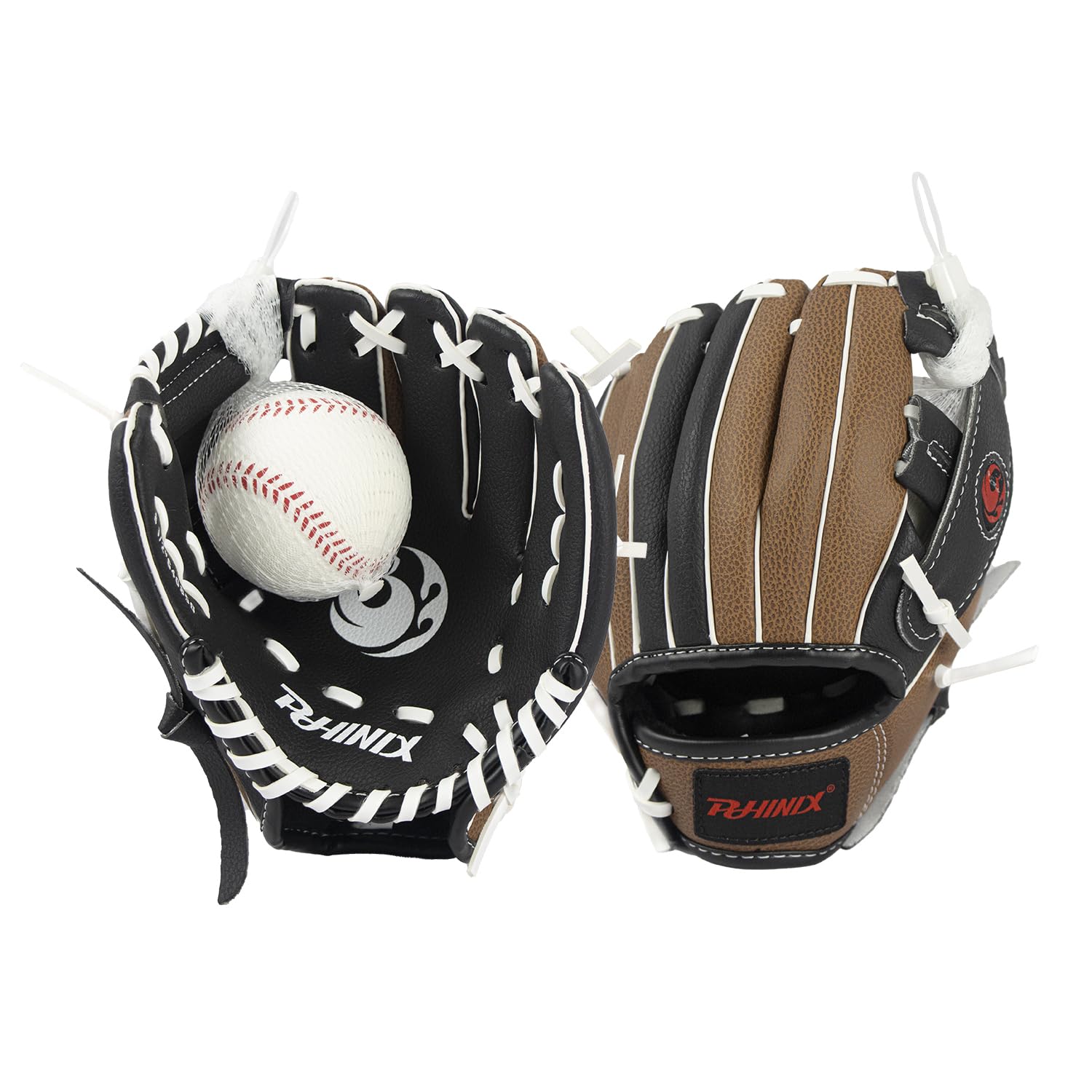 PHINIX Tee Ball Glove texture close-up highlighting premium synthetic leather and comfortable feel.