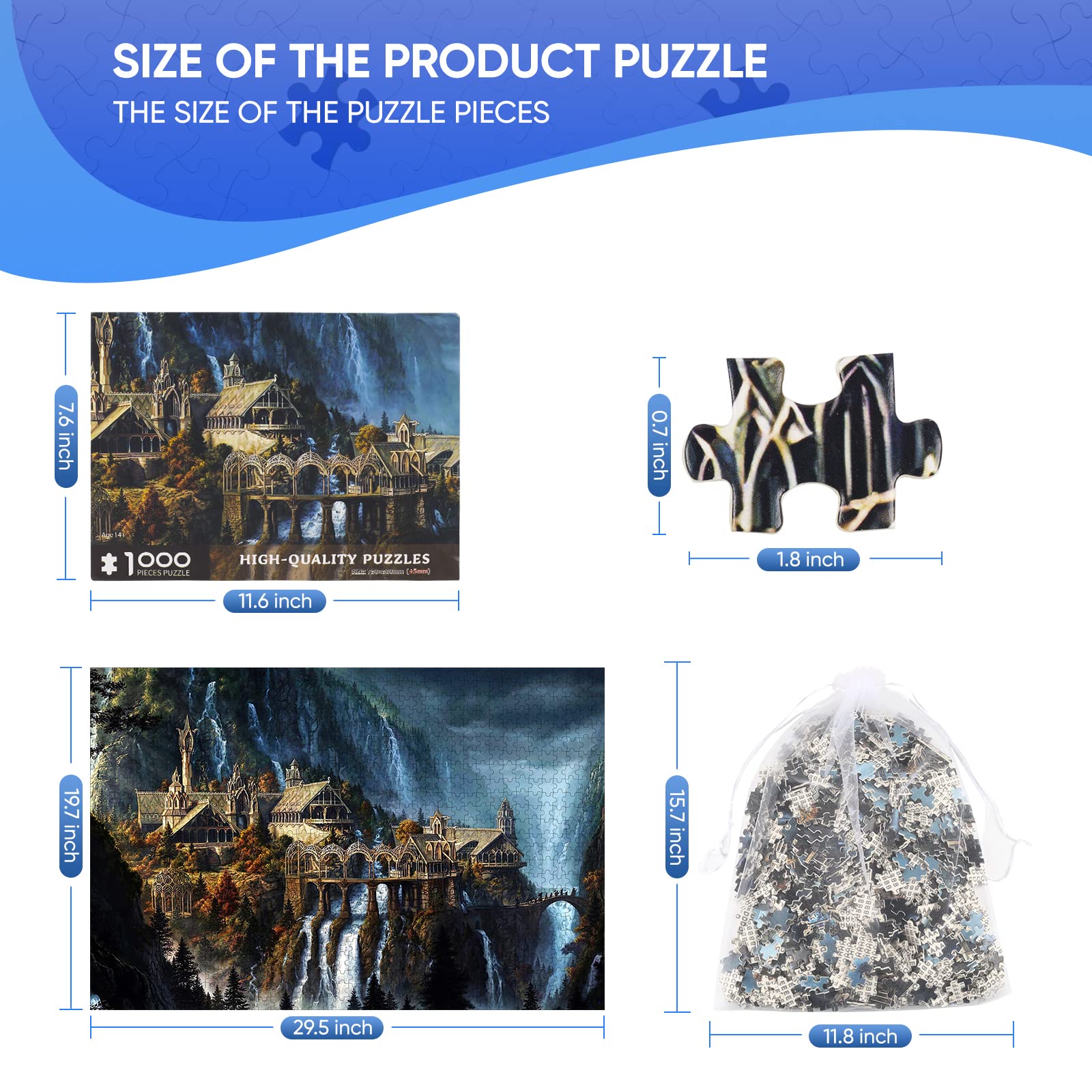 Phinli Lord of Rings pieces feature letter labels A to Z for easier sorting.