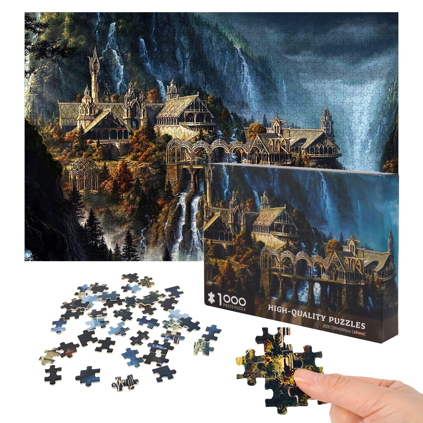 Phinli Lord of Rings puzzle basswood material texture highlights quality and durability.