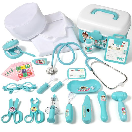 Phobby durable doctor kit contents show a 27-piece set for imaginative play