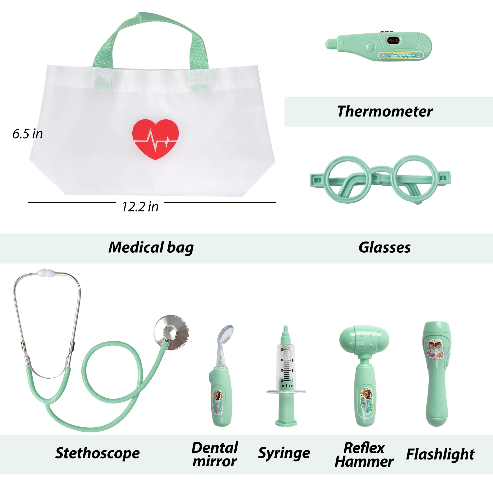 Phobby dental mirror supports realistic dental checkups in play