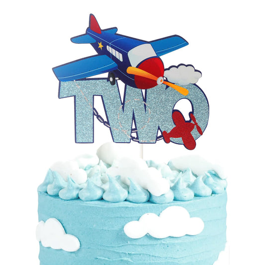 PHOHUI Have A Nice Time aircraft topper with double-sided glitter for lasting party decor