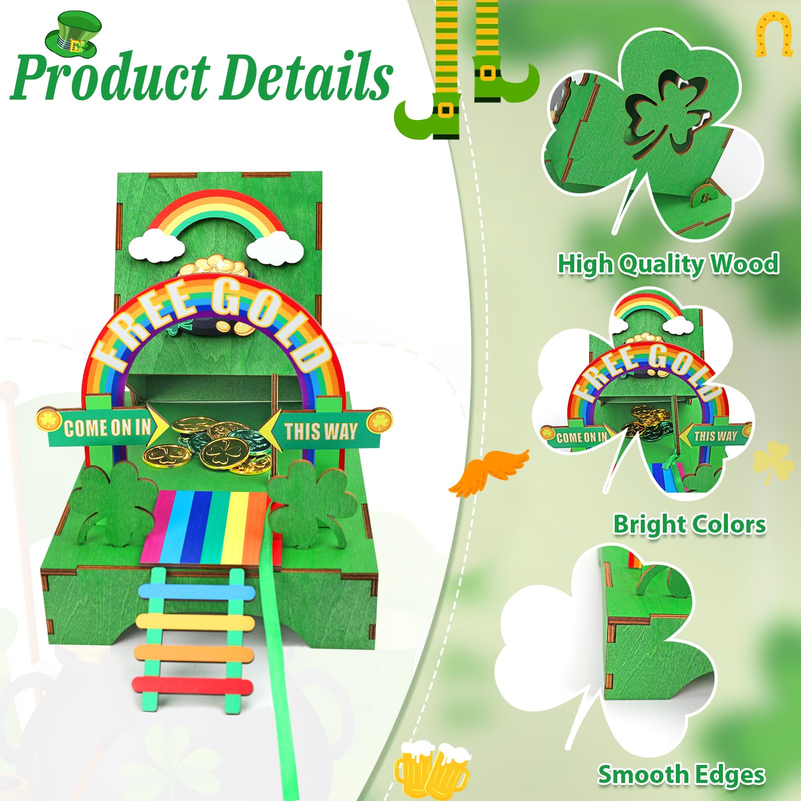 Phoncoo Leprechaun Trap Kit: colorful wooden parts for creativity