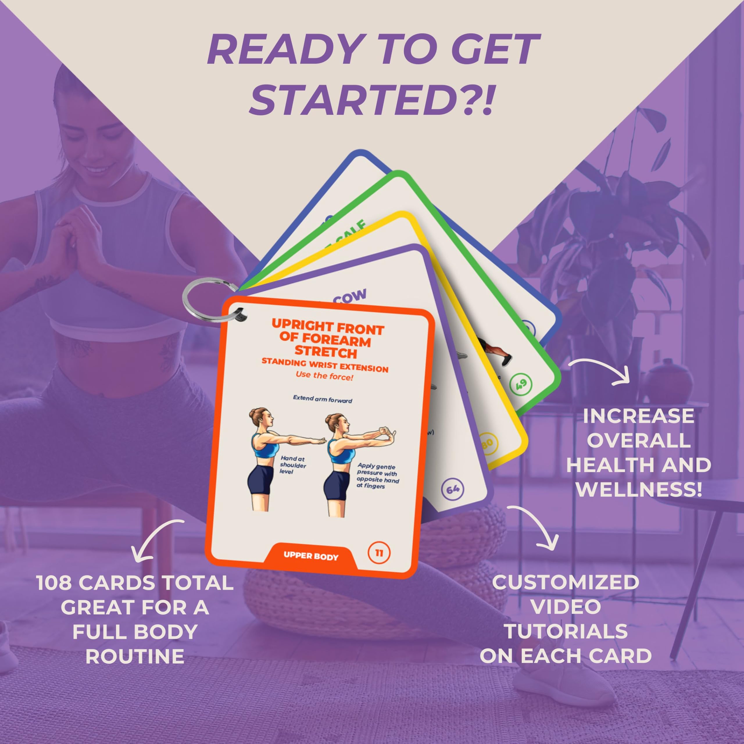 PhysioSpace back stretches flash card aids gentle spine mobility and posture alignment