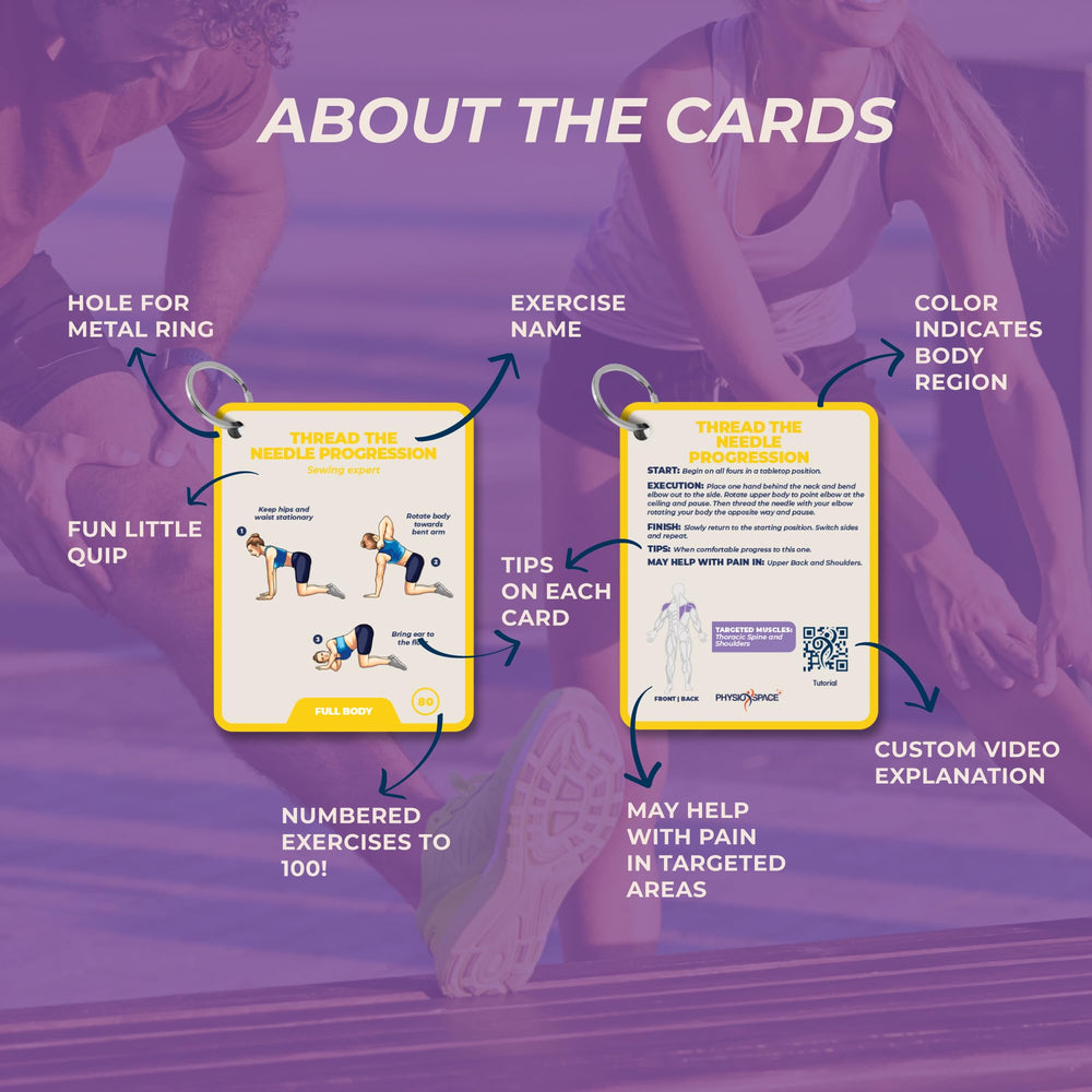 PhysioSpace desk stretches flash card for office breaks to reduce stiffness