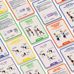 PhysioSpace hip stretches flash card promotes comfortable hip movement and mobility