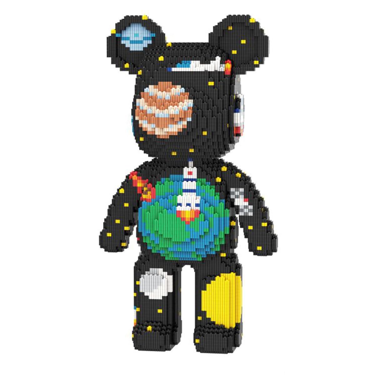 PIANTION space travel bear with Earth and rockets for a vibrant decorative display