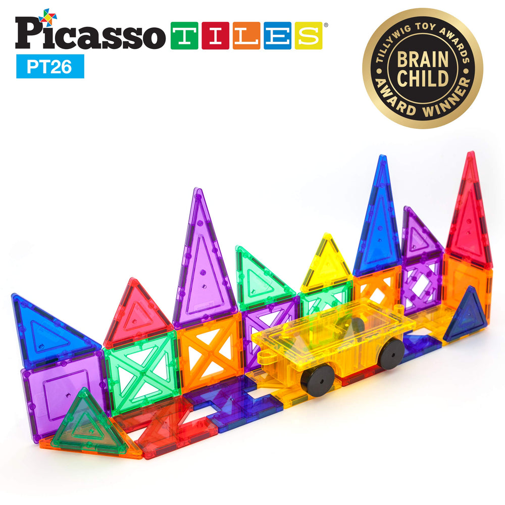PicassoTiles 3D building boards in action support hands-on creativity and fine motor growth.