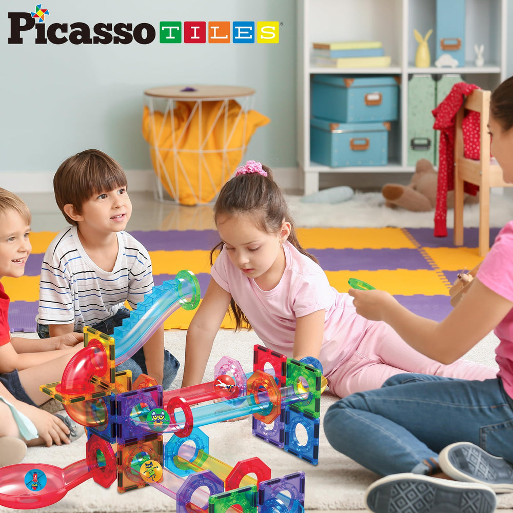 PicassoTiles BPA-free marbles ensure safe tactile exploration for ages 3+