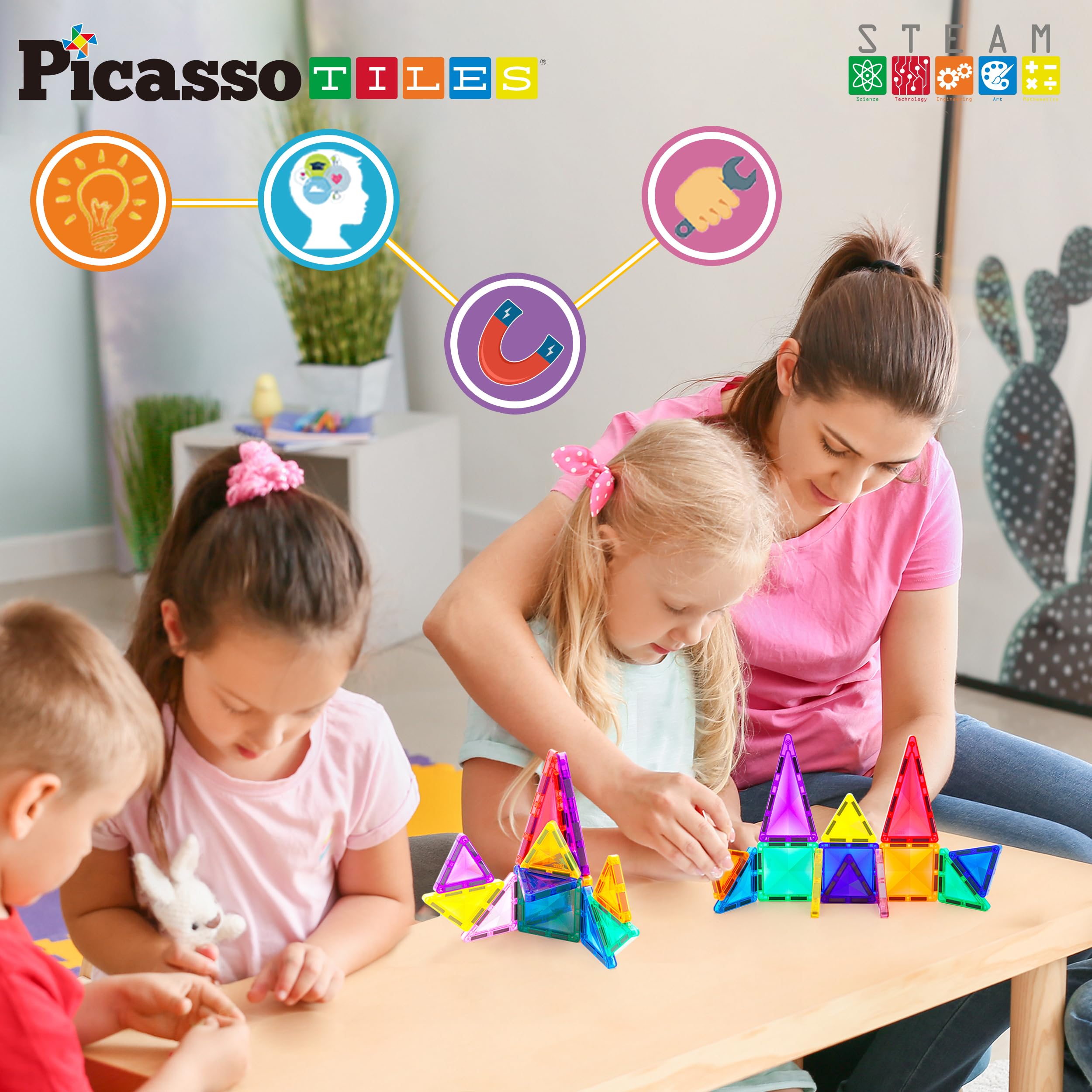 PicassoTiles BPA-free and non-toxic construction for safe exploration