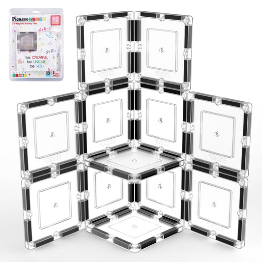 PicassoTiles clear tile expansion set hero: transparent pieces for bright, imaginative construction