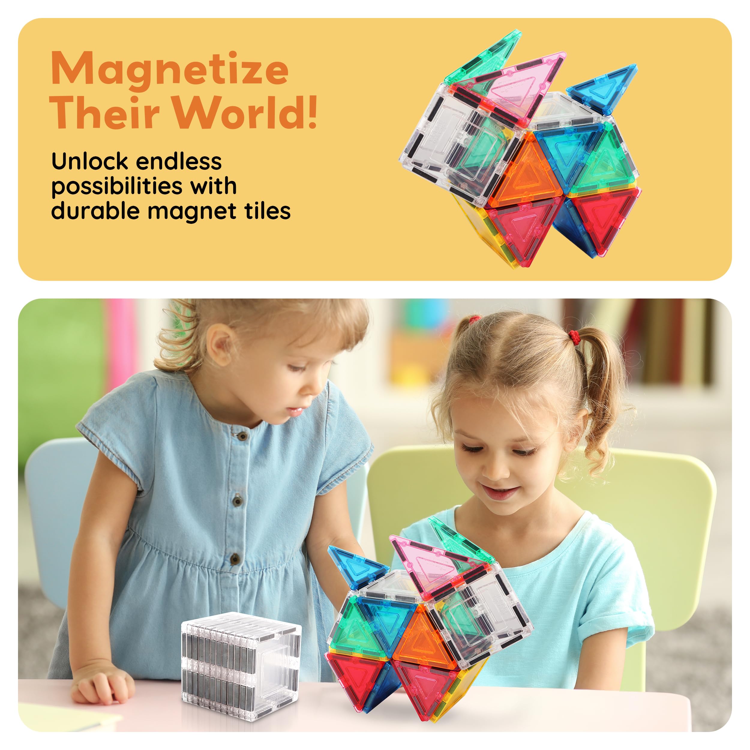 PicassoTiles clear tiles enhance visibility: bright interiors foster focused, creative play