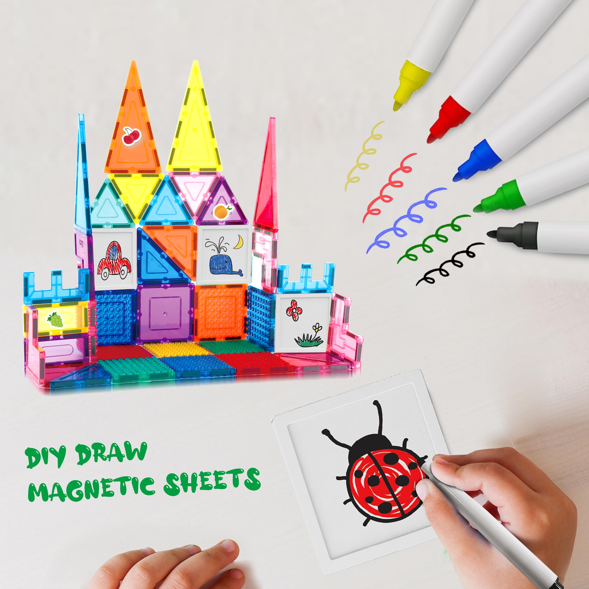 PicassoTiles clip-on windows and doors enable interactive openings