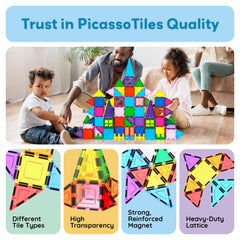 PicassoTiles colorful tiles forming vibrant 3D shapes.