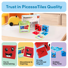 PicassoTiles colorful educational set supports sensory-rich play that fuels creativity and spatial thinking.